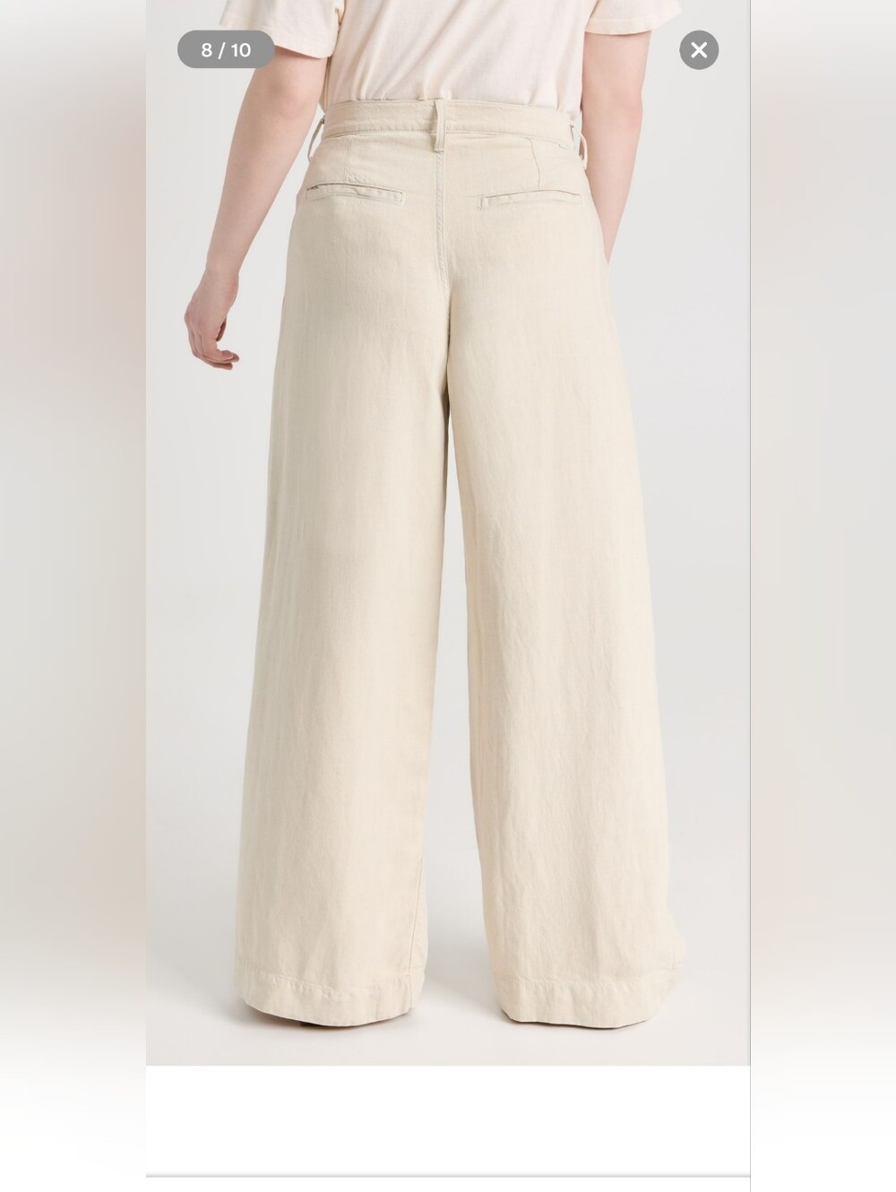 Mother Cream Wide-Leg Trousers, Size 30 - Picture 4 of 10